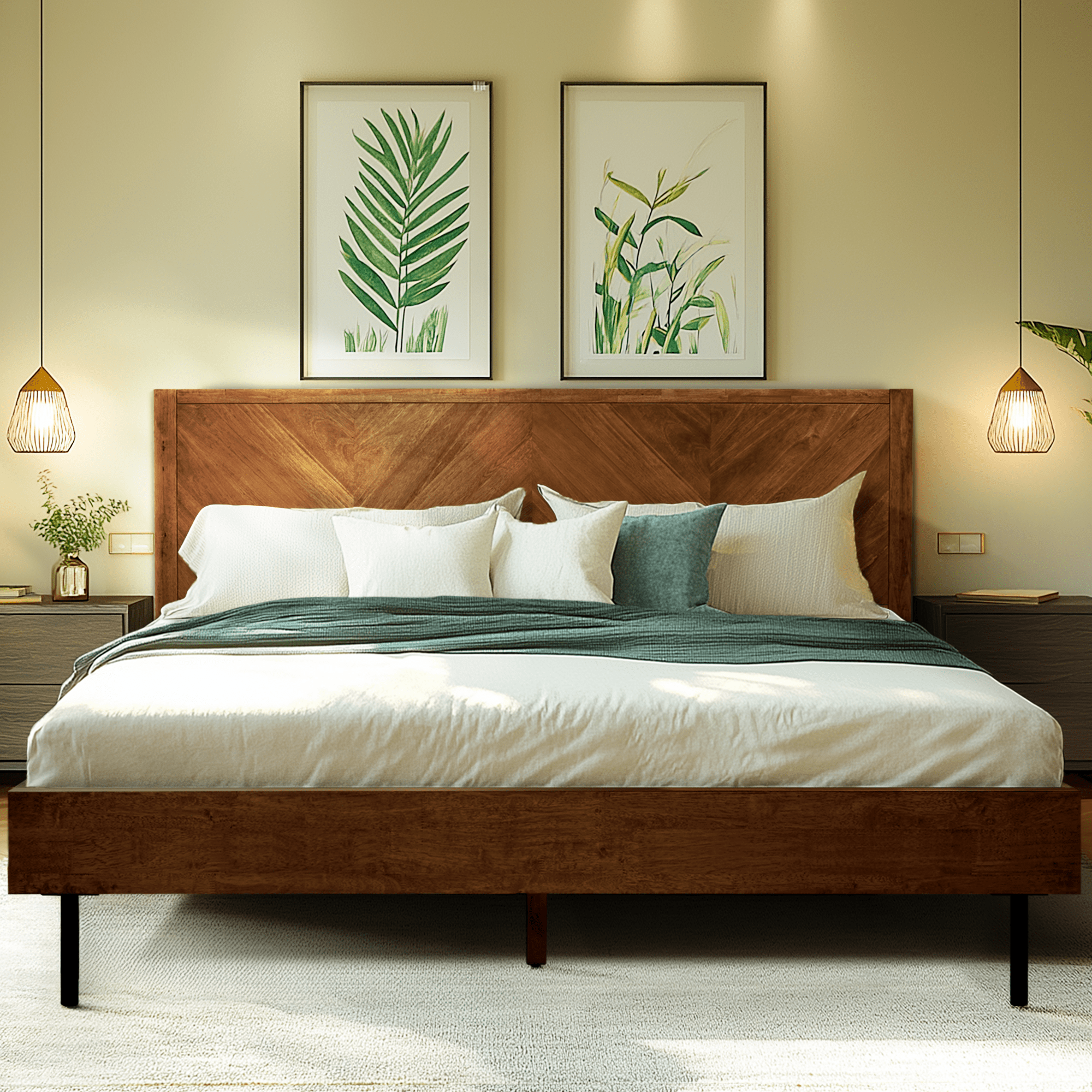 Alander Solid Wood Bed Frame - HearthHub