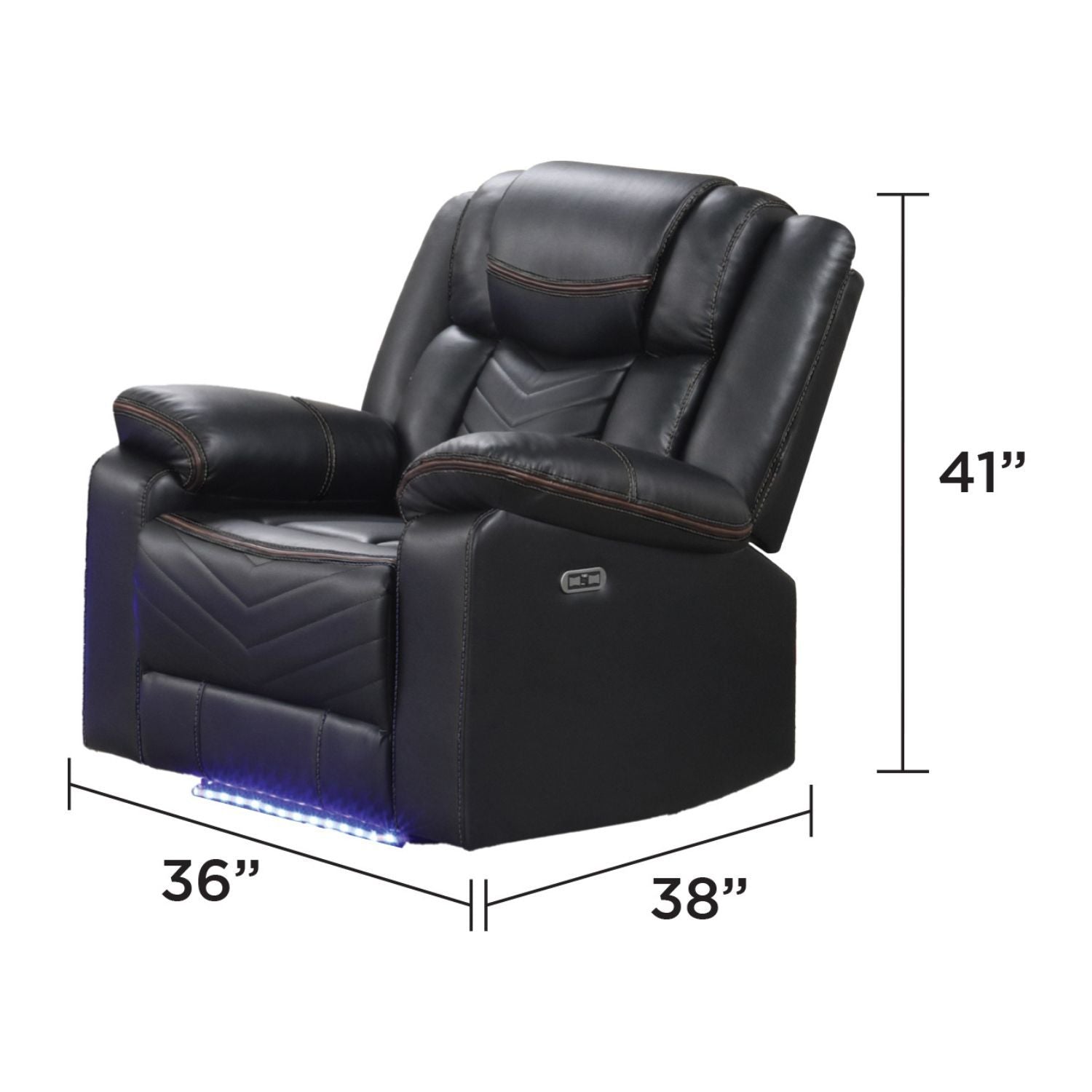Challenger - LED Power Recliner Chair - HearthHub