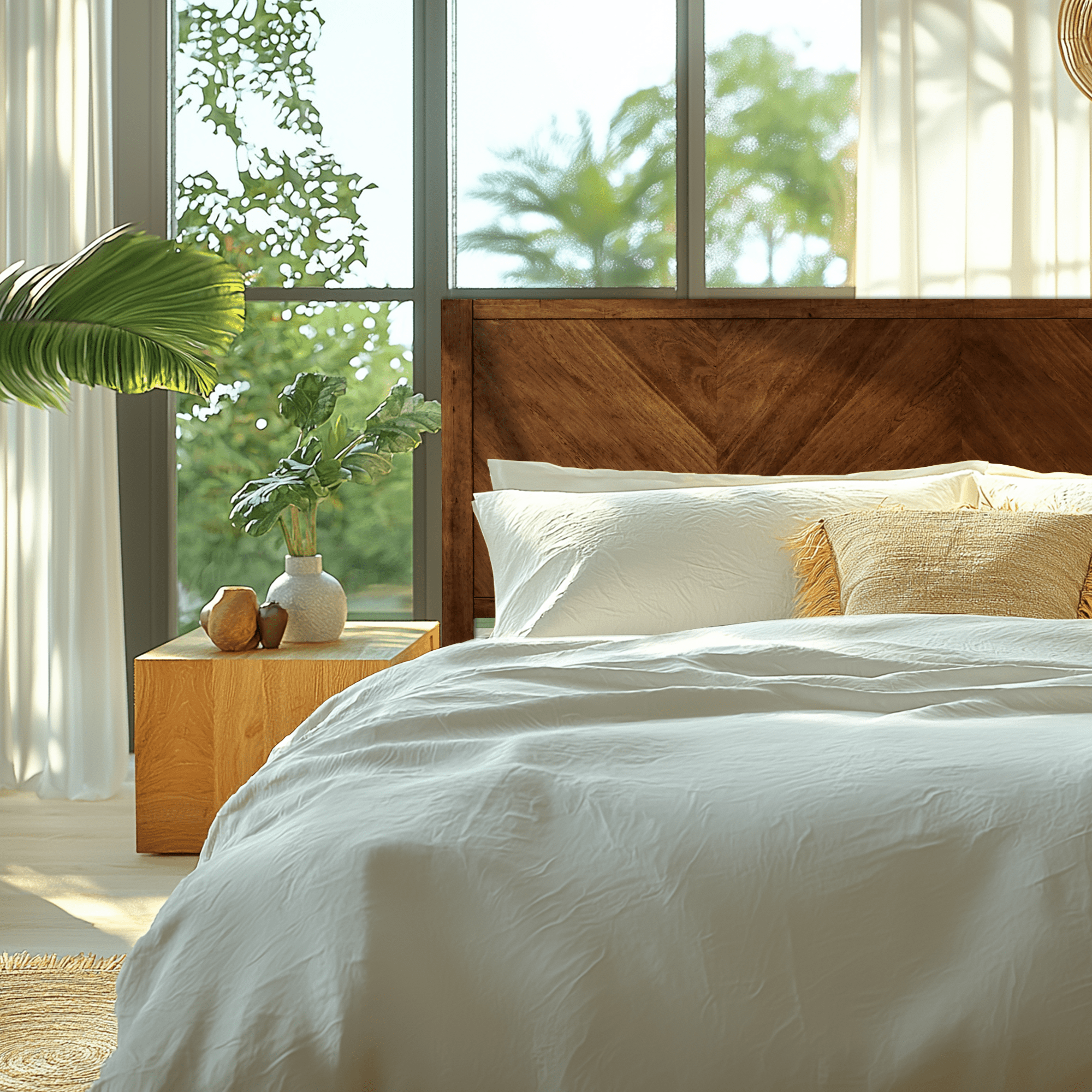 Alander Solid Wood Bed Frame - HearthHub