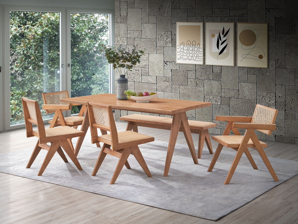 Valentina - 6 Pieces Patio Furniture Set - Rattan / Natural - HearthHub