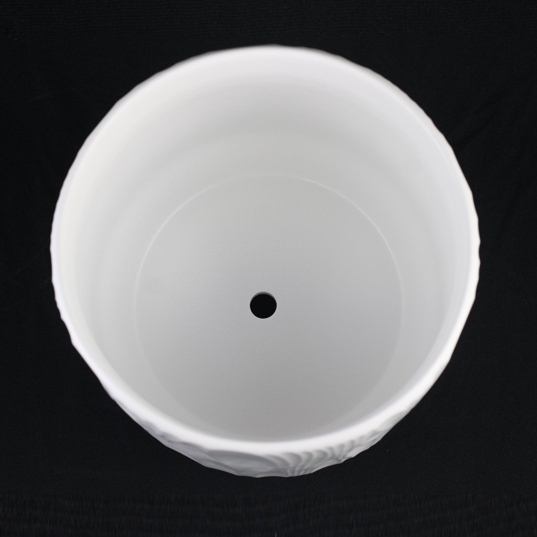 3 - Piece White Stoneware Planter Pot Set with Embossed Texture - HearthHub