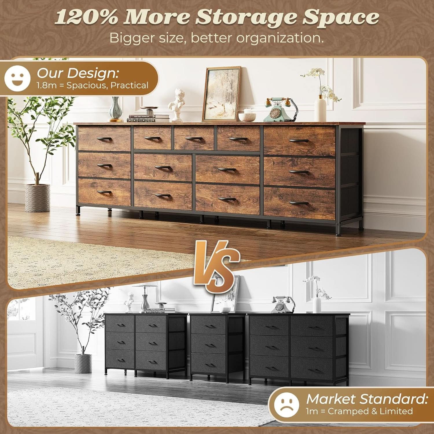 70 Inch Dresser TV Entertainment Center With Drawers - HearthHub