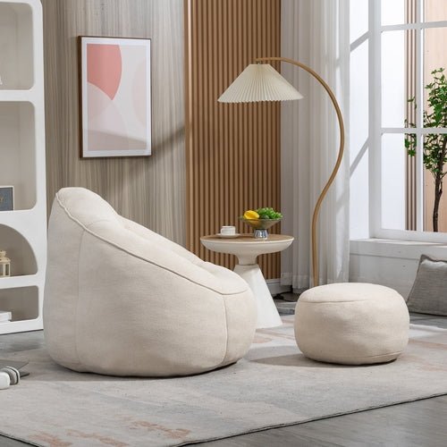 LuneluX_Home – CloudSoft Bean Bag Chair with Footrest - HearthHub