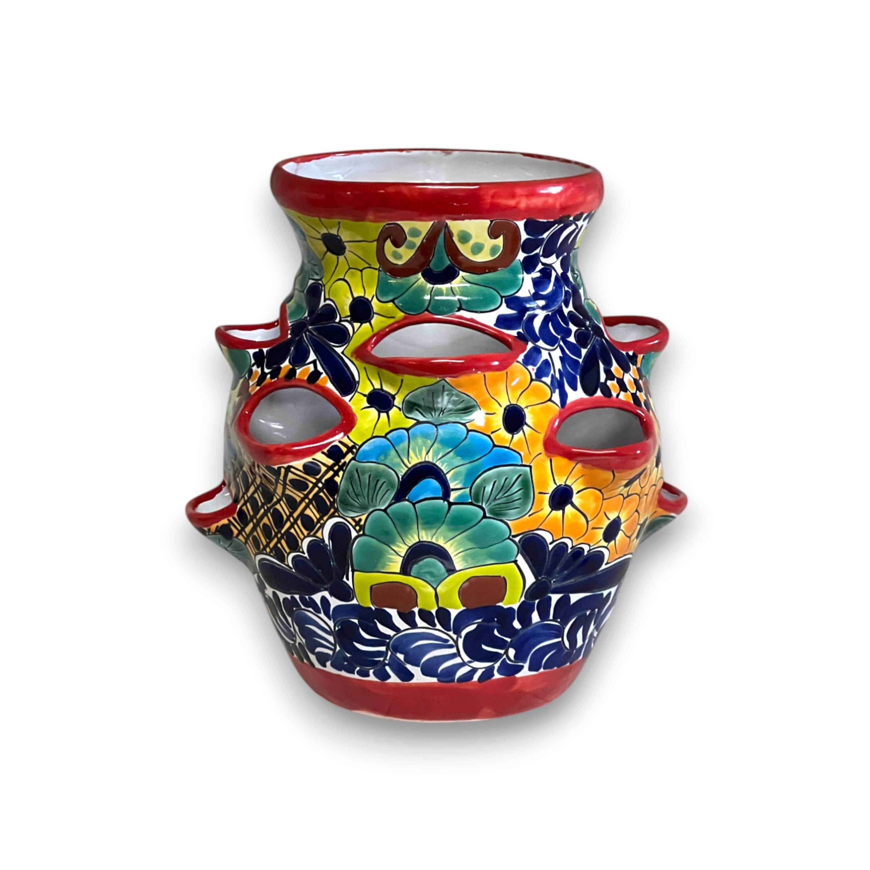 Hand-Painted Talavera Strawberry Planter - HearthHub