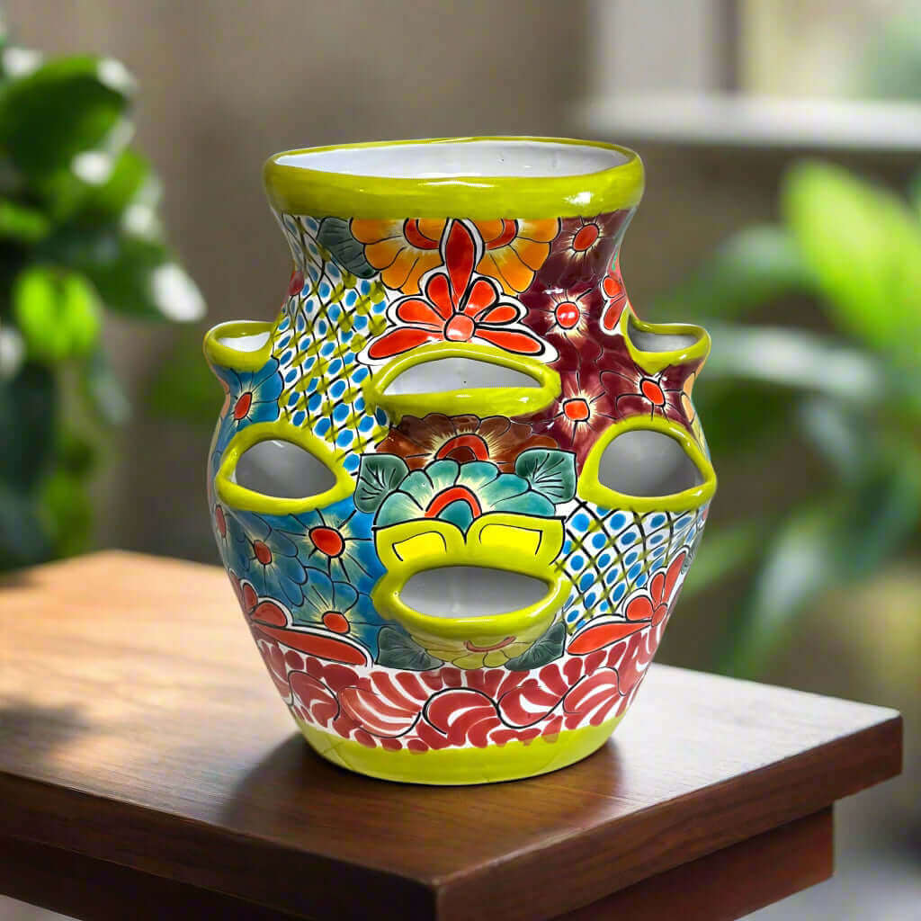 Hand-Painted Talavera Strawberry Planter - HearthHub