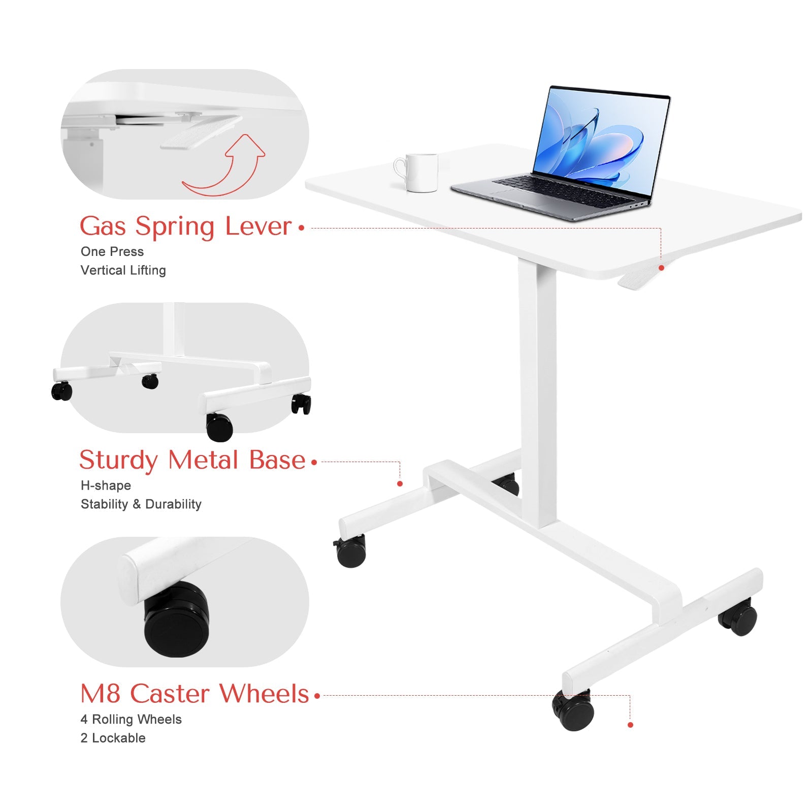 Rolling Adjustable Standing Desk - HearthHub