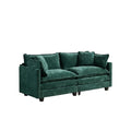 Cloud LoveSeat Sofa (Ottoman is not included) Chenille Fabric in Green - HearthHub