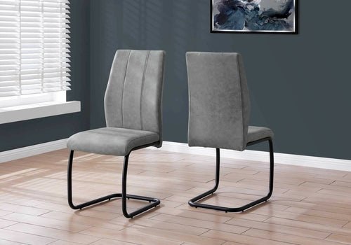 Two 77.5inches Fabric Black Metal and Polyester Dining Chairs - HearthHub