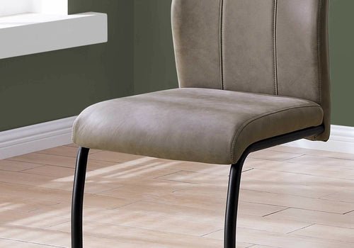 Two 77.5inches Fabric Black Metal and Polyester Dining Chairs - HearthHub