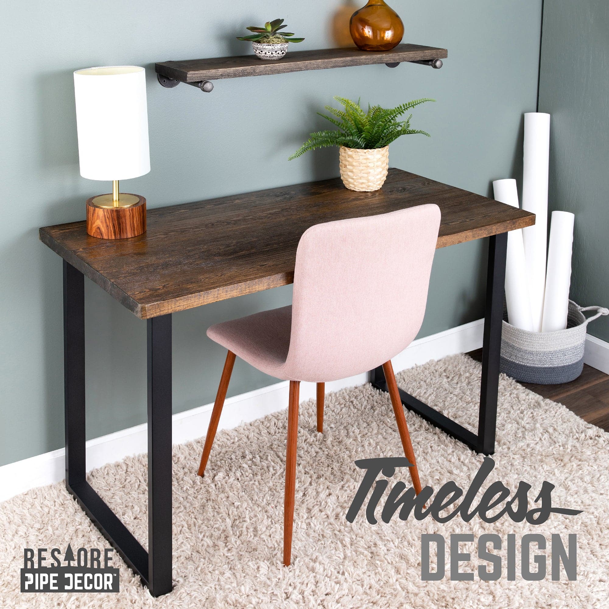 Skyline Trail Brown Solid Wood Desk with 28 in. Landscape Legs - HearthHub