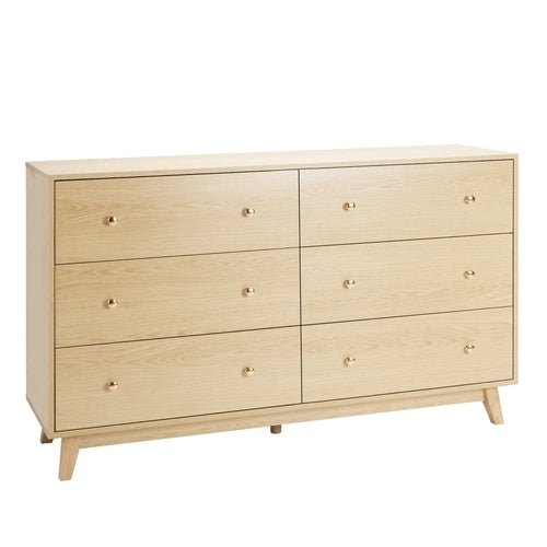 6 Drawer Dresser, Wooden Chest Of Drawers With Sliding With Anti - tip - HearthHub
