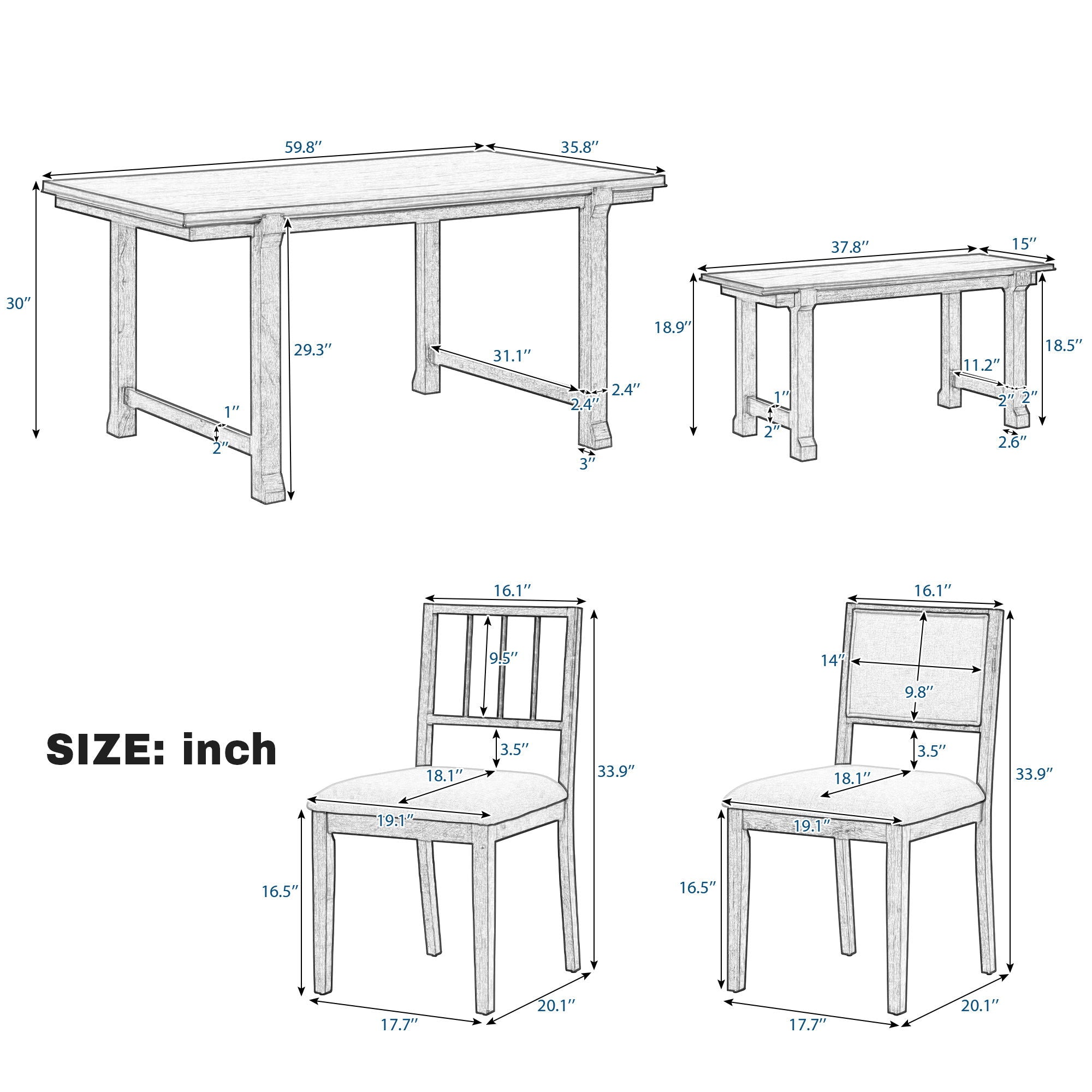 6 Piece Kitchen & Dining Room Furniture - HearthHub