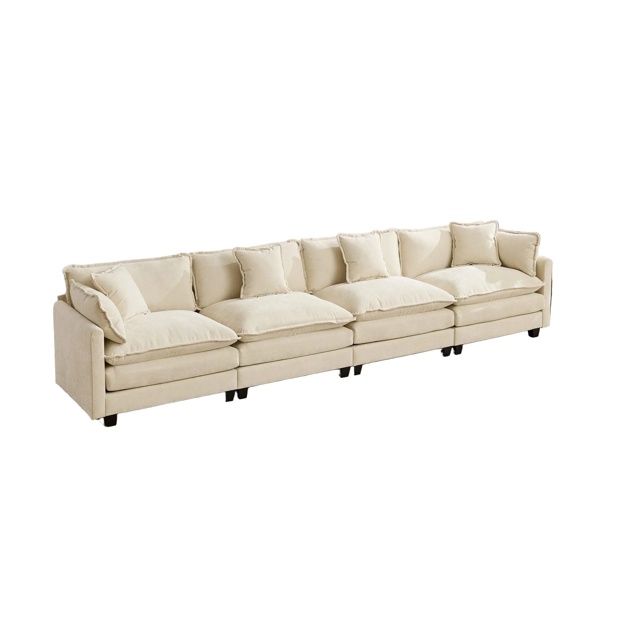 Cloud 4 Seats Sofa (Ottoman is not included) with Chenille Fabric in Beige - HearthHub