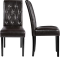 Faux Leather Dining Chairs, Button Tufted Dining Room Chairs with - HearthHub
