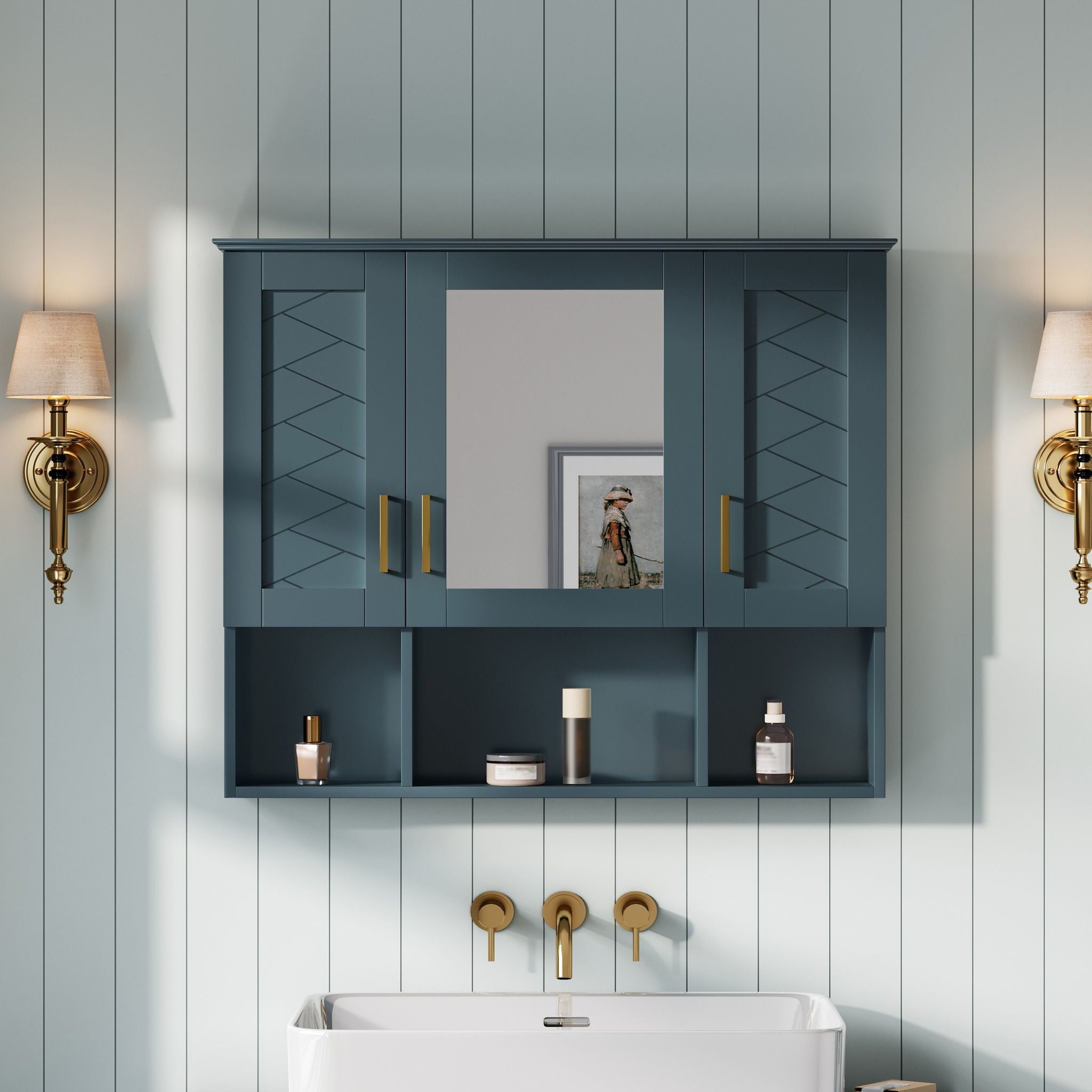 Modern Wall Mounted Medicine Cabinet With Adjustable Shelves, Soft Close Doors, High Define Mirror - HearthHub
