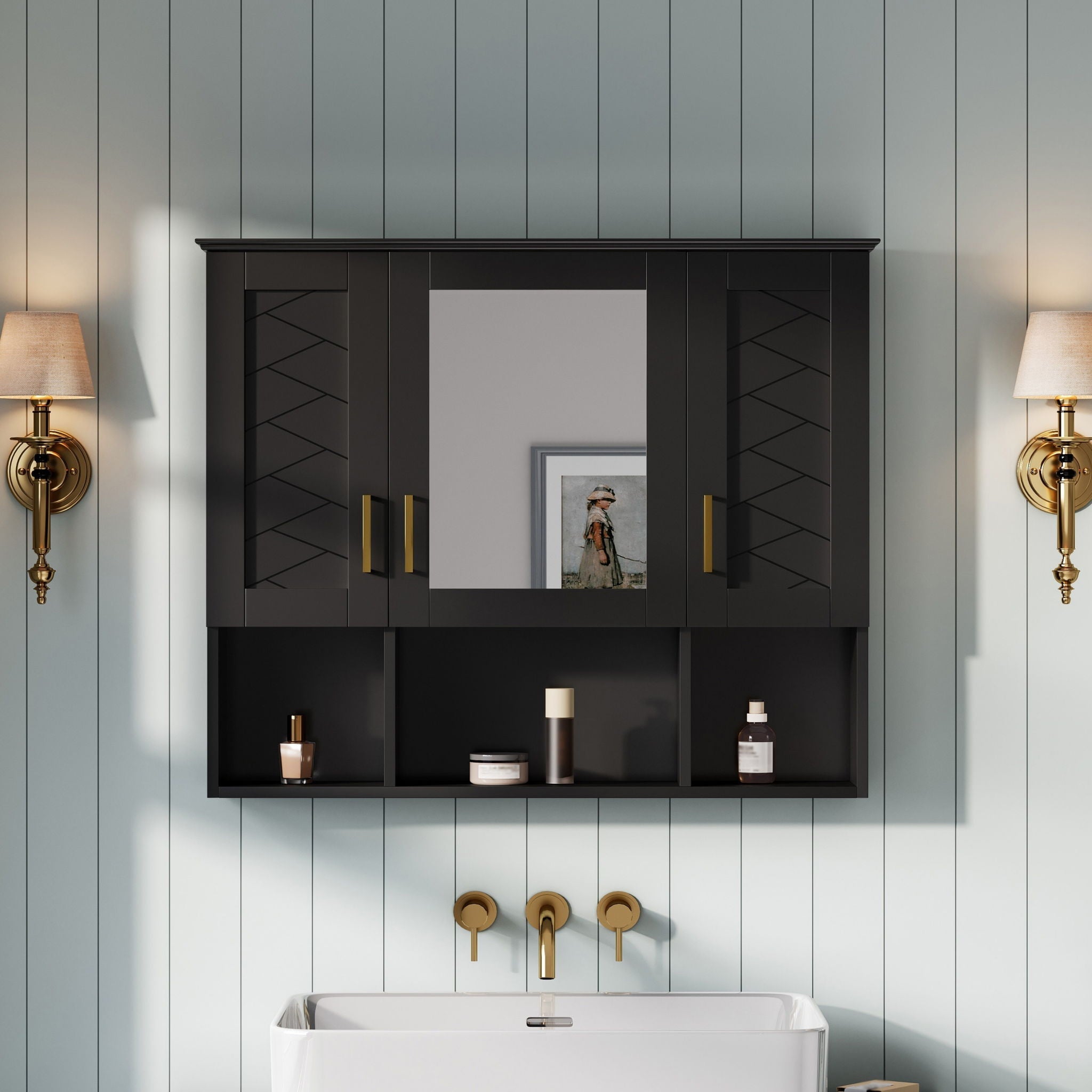 Modern Wall Mounted Medicine Cabinet With Adjustable Shelves, Soft Close Doors, High Define Mirror - HearthHub