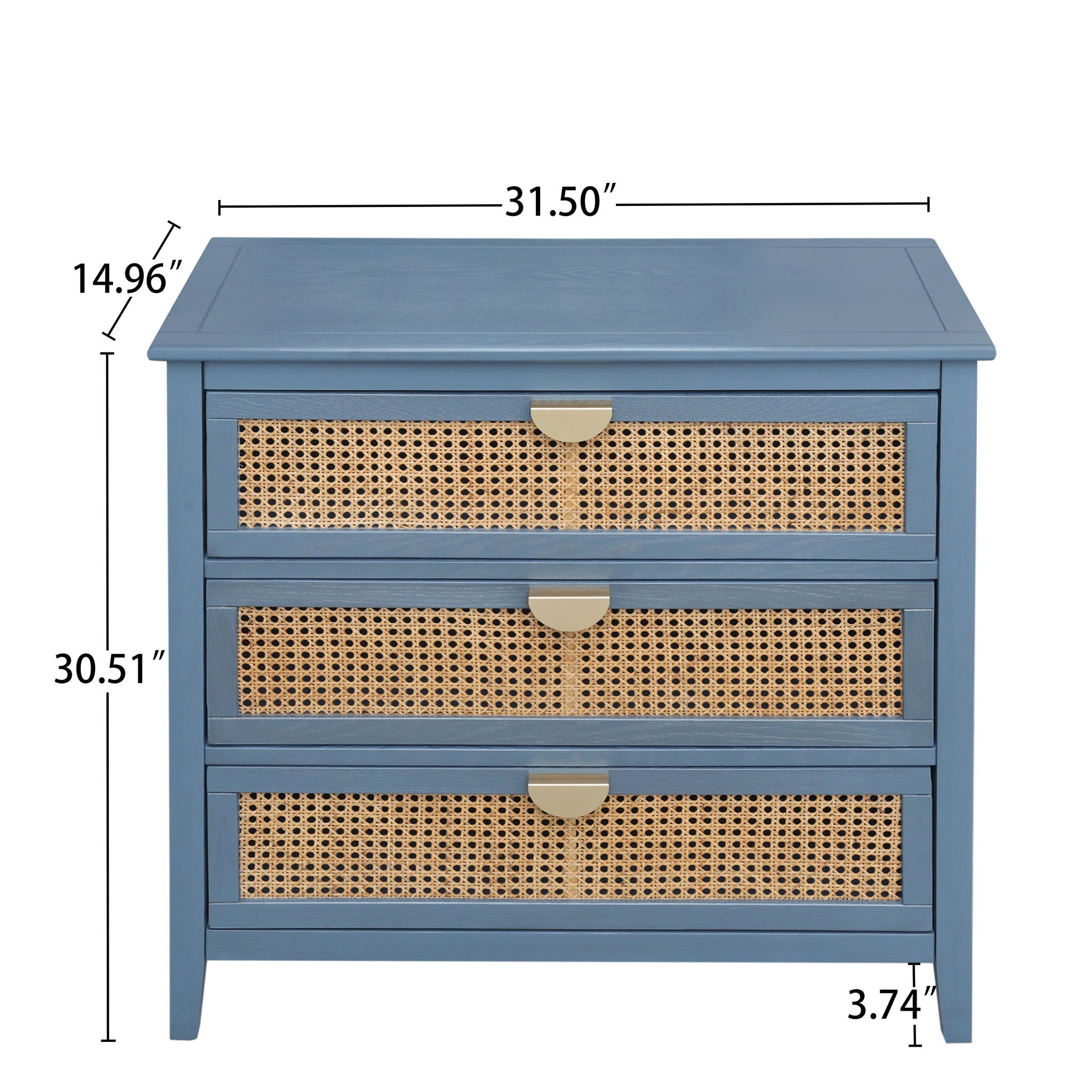 3 Drawer Cabinet, Natural Rattan, American Furniture - HearthHub