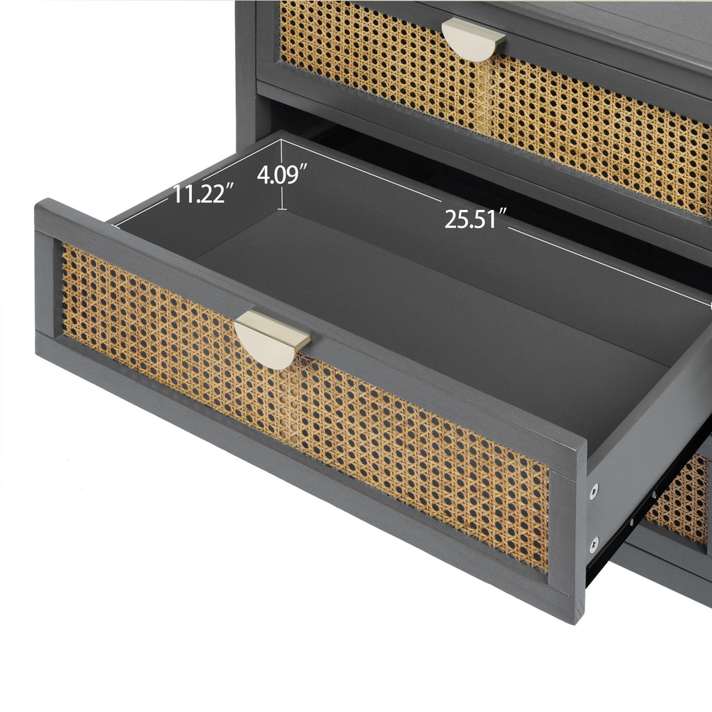 3 Drawer Cabinet, Natural Rattan, American Furniture - HearthHub
