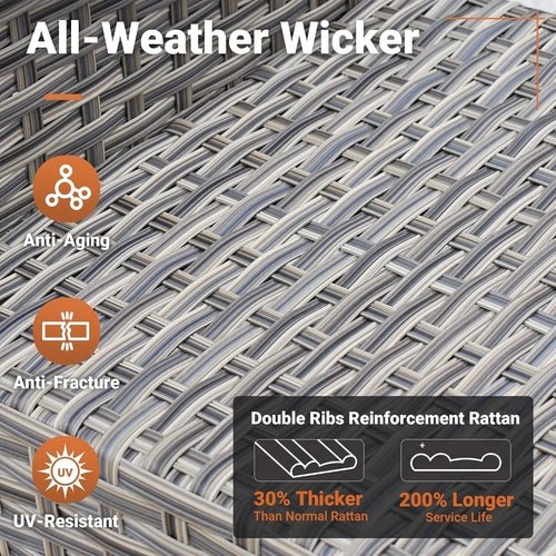 5 Piece Outdoor Patio Set With Swivel Chairs All Weather - HearthHub