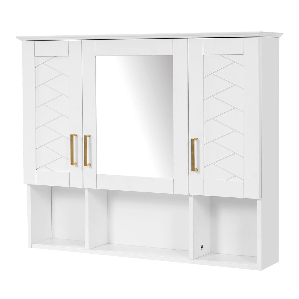 Modern Wall Mounted Medicine Cabinet With Adjustable Shelves, Soft Close Doors, High Define Mirror - HearthHub