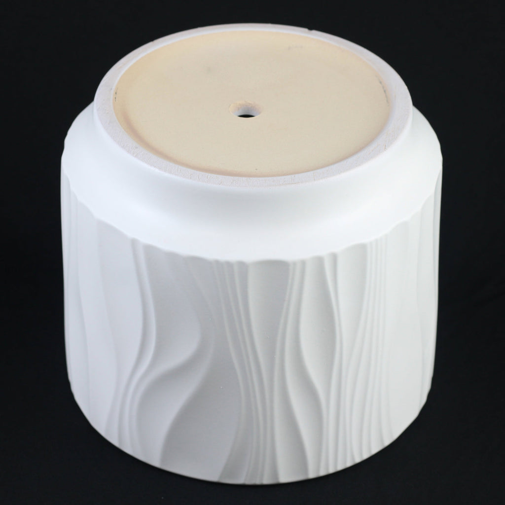 3 - Piece White Stoneware Planter Pot Set with Embossed Texture - HearthHub