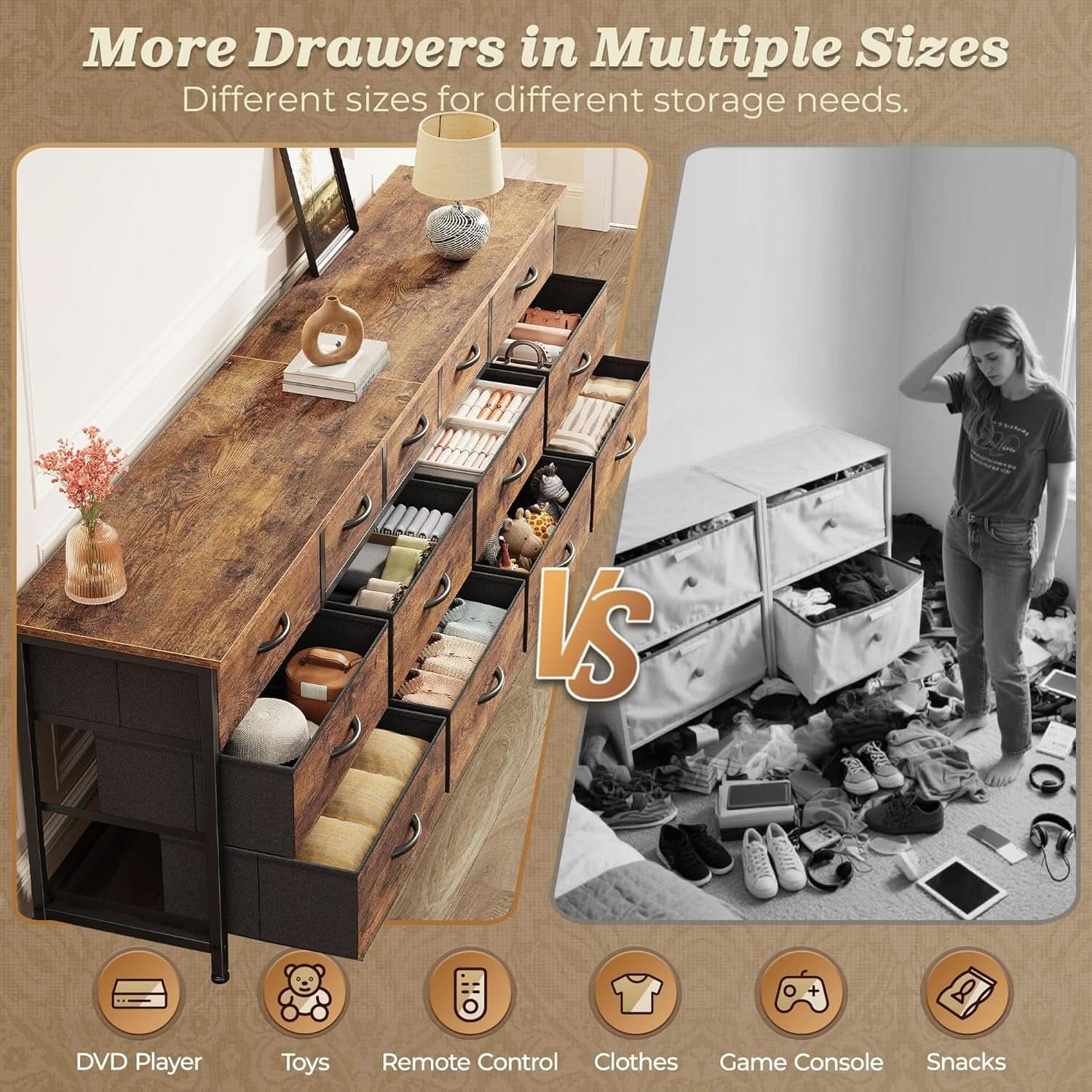 70 Inch Dresser TV Entertainment Center With Drawers - HearthHub