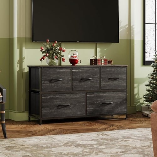 Dresser for Bedroom with 5 Drawers, Wide Chest of Drawers, Fabric - HearthHub