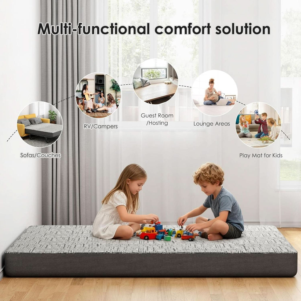 4 - Inch Memory Foam Sofa Mattress Queen Size - HearthHub