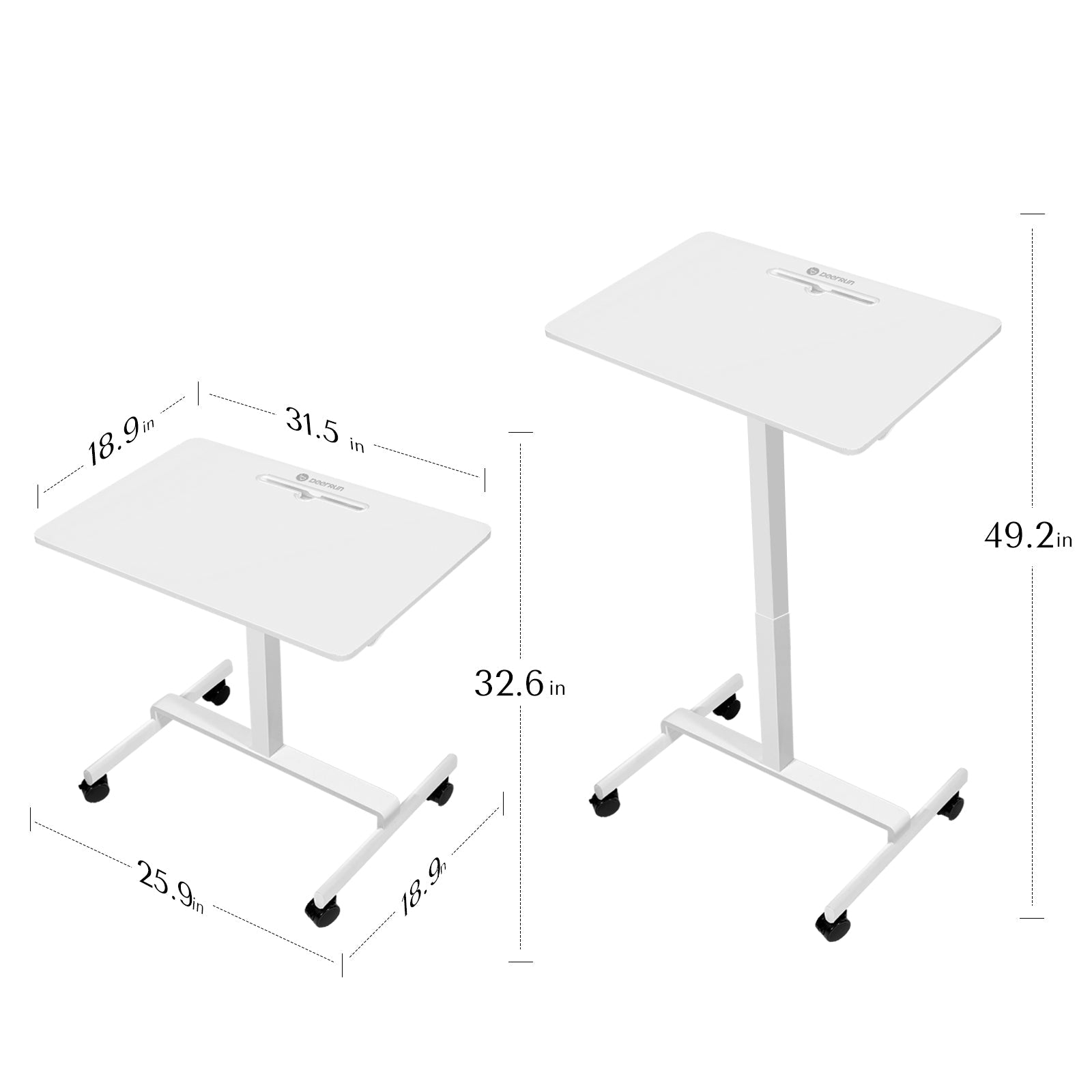 Rolling Adjustable Standing Desk - HearthHub