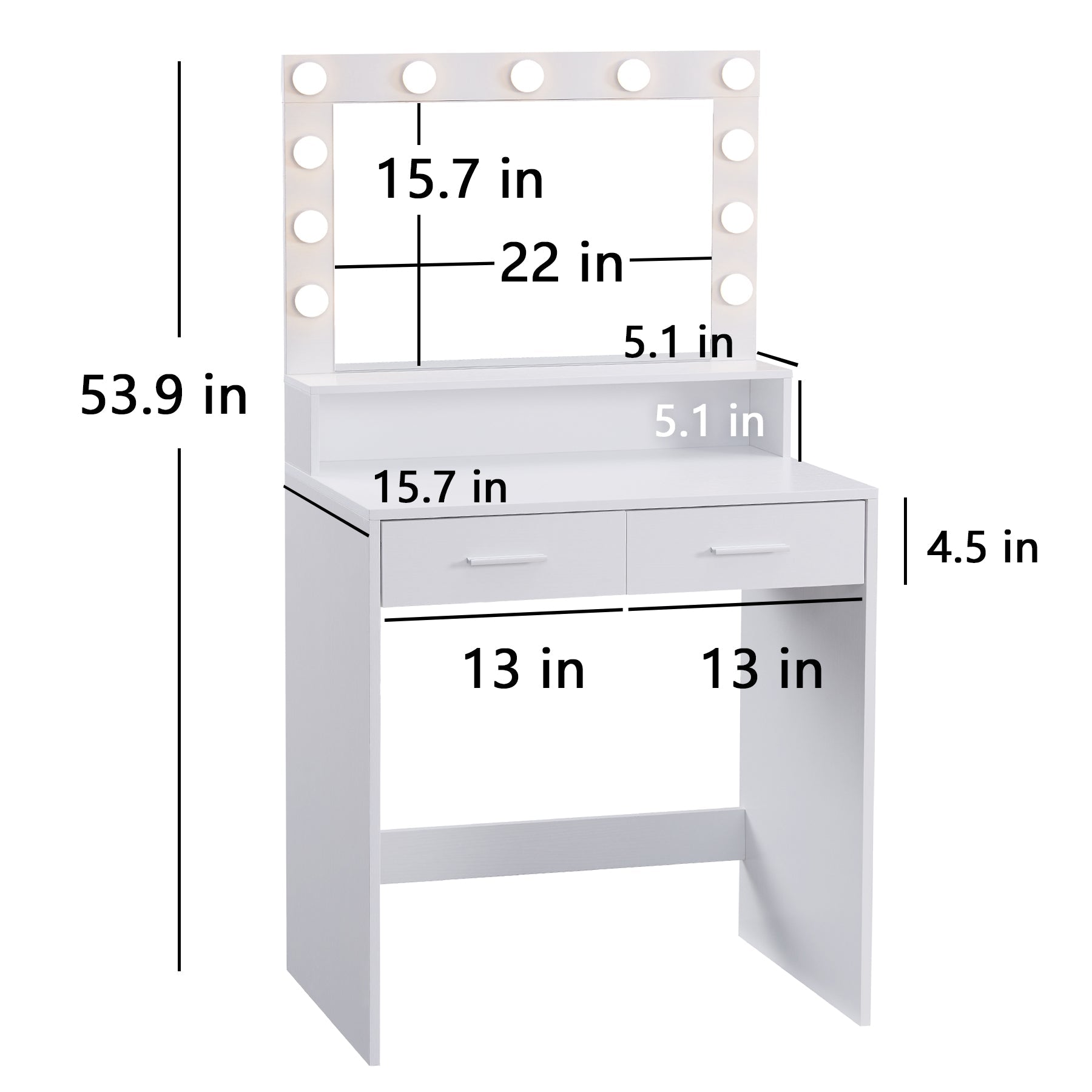 Makeup Vanity Desk with Mirror & Light - HearthHub