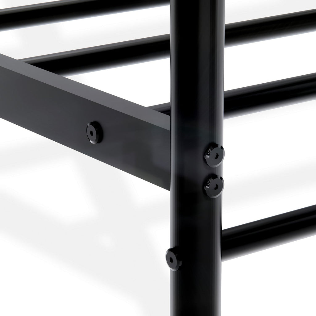 EAST WEST FURNITURE - ATQCBLK - Anniston Canopy Bed with Deluxe Style Headboard and Footboard - Luxurious Metal Frame in Powder Coating Black - HearthHub
