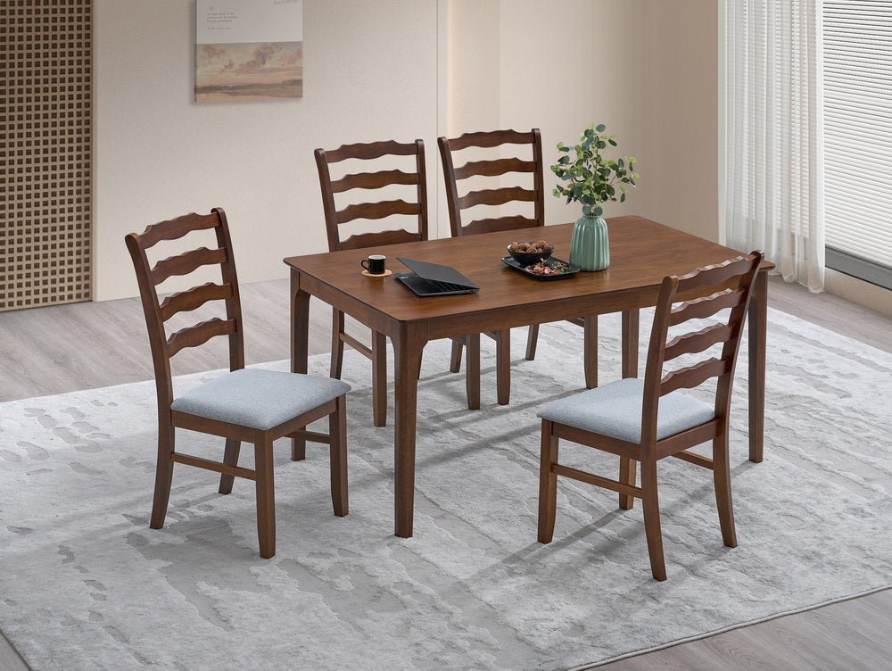 ACTU Farmhouse Dining Table Set with Upholstered Chairs for 4–6 - HearthHub