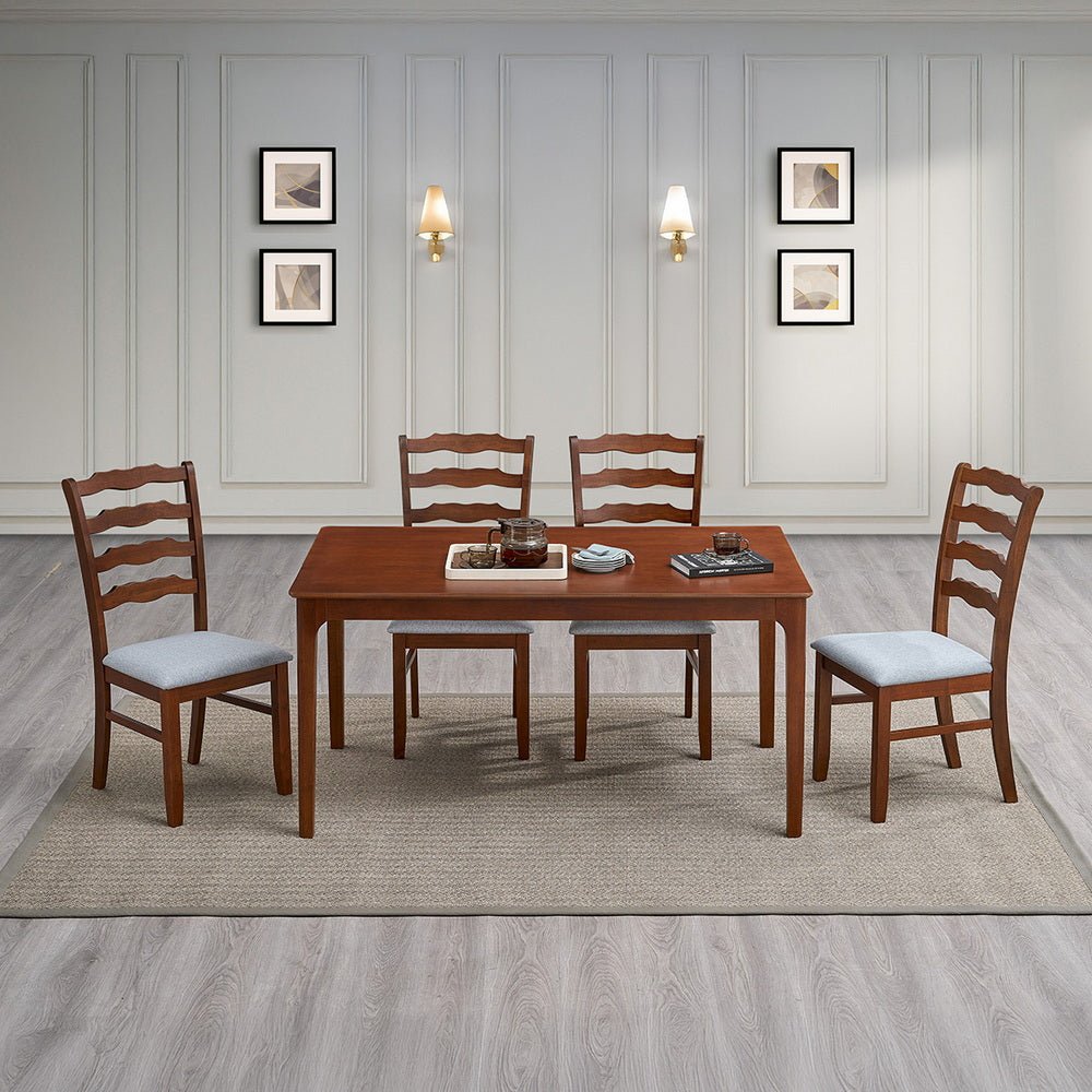 ACTU Farmhouse Dining Table Set with Upholstered Chairs for 4–6 - HearthHub