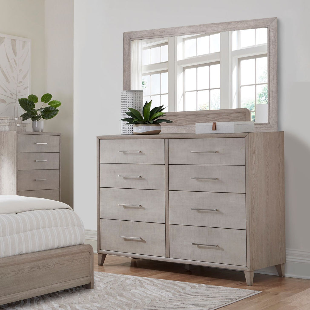 Cape Eight Drawers Wood Dresser with Mirror - HearthHub