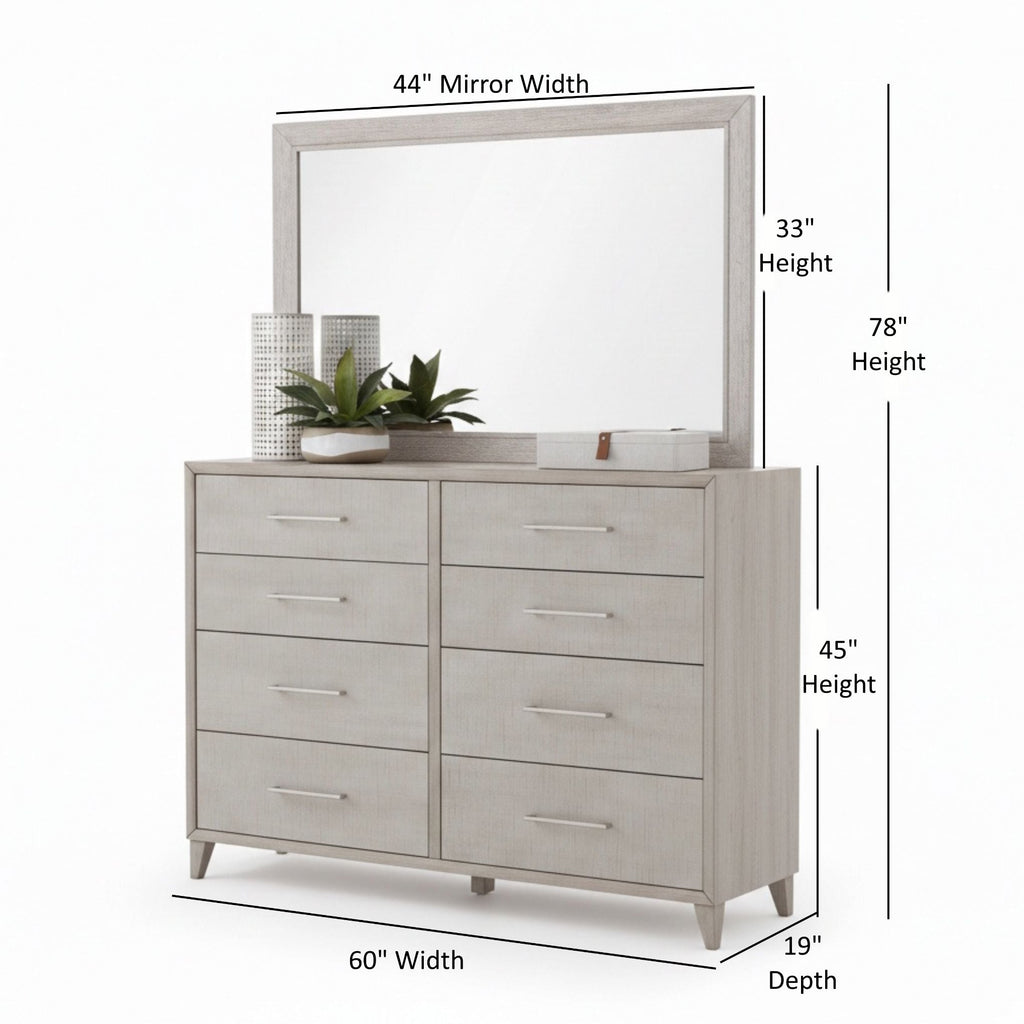 Cape Eight Drawers Wood Dresser with Mirror - HearthHub