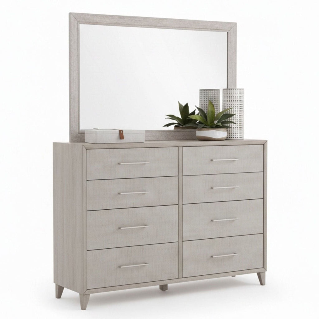 Cape Eight Drawers Wood Dresser with Mirror - HearthHub