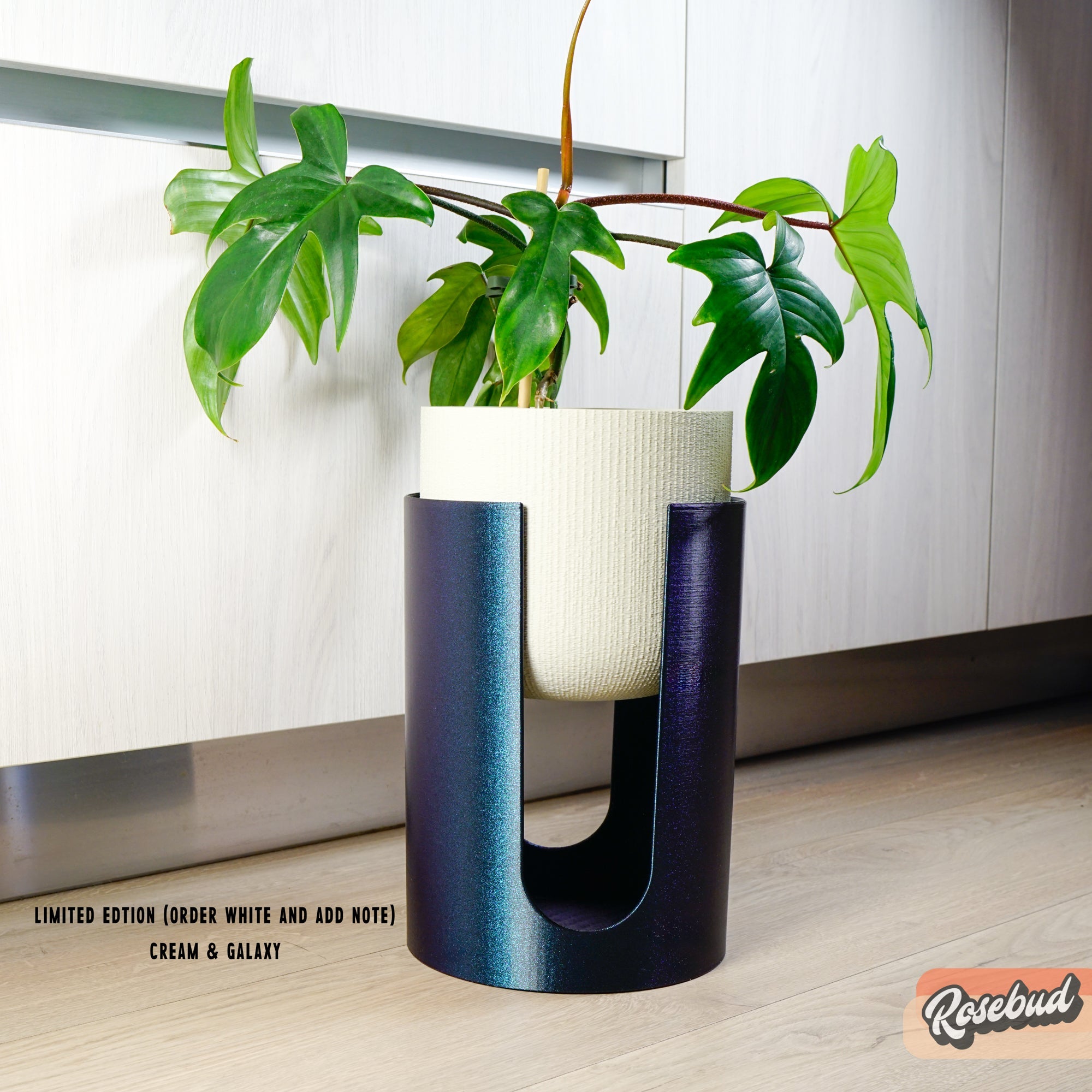 Modern Elevated Planter and Plant Stand Set - 2 - Piece Plant Pot with Drainage in Multi Colors & Sizes, Mid - Century Modern Indoor Plant Stand - HearthHub