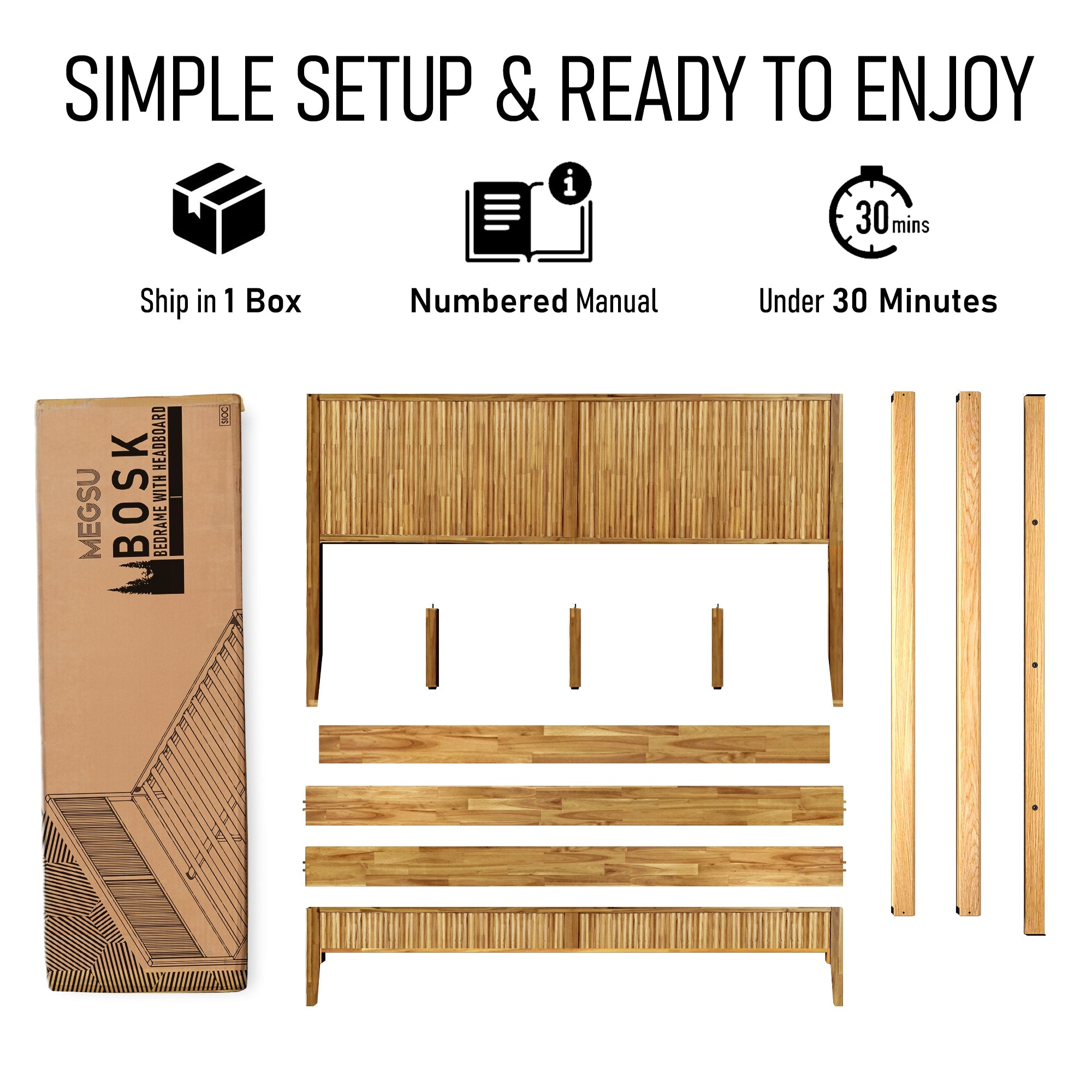 Bosk Solid Wood Bed Frame - HearthHub