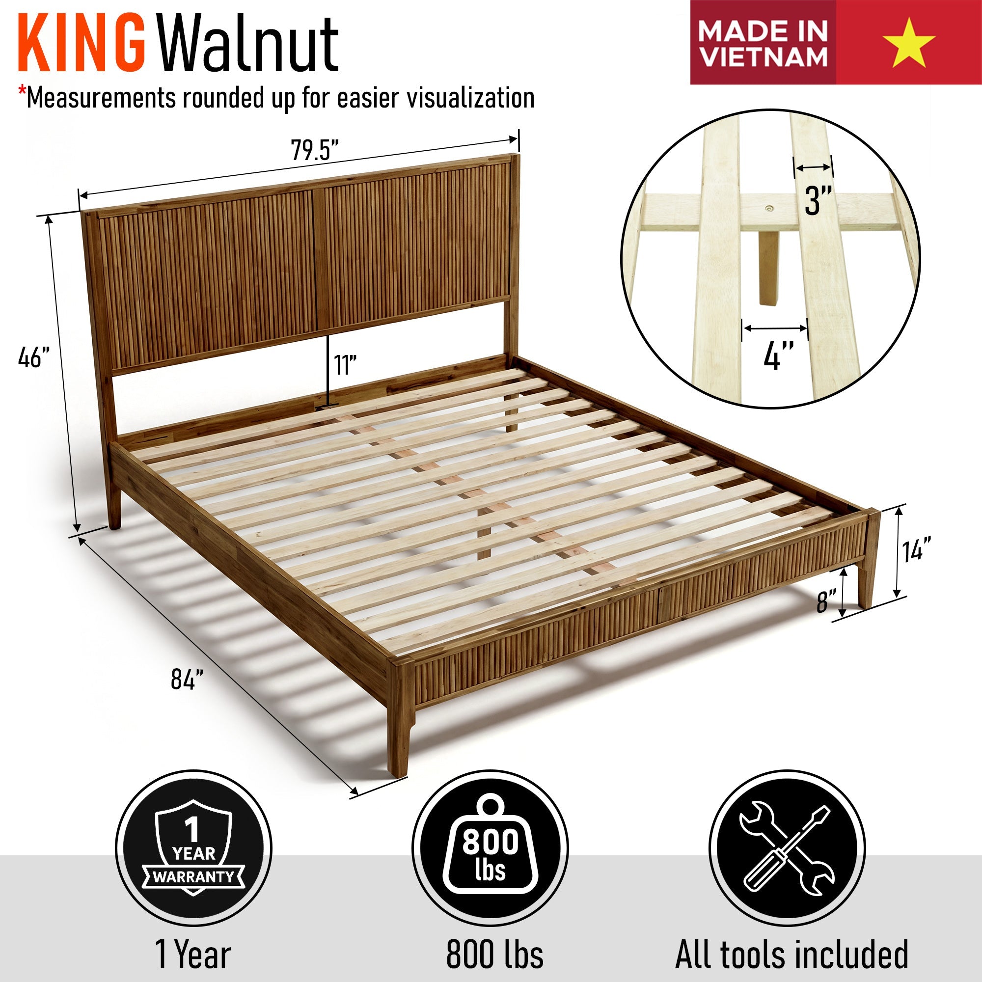 Bosk Solid Wood Bed Frame - HearthHub