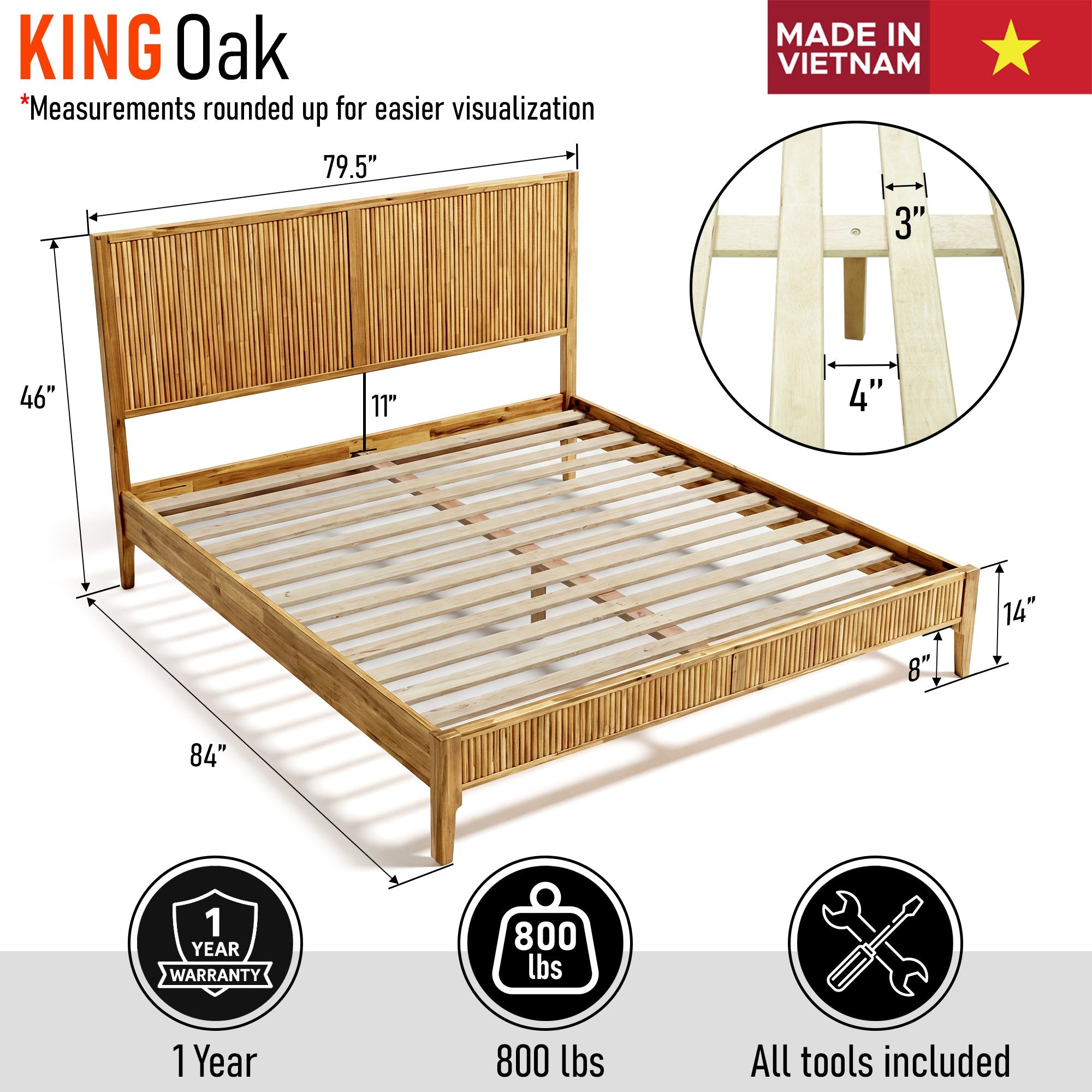 Bosk Solid Wood Bed Frame - HearthHub