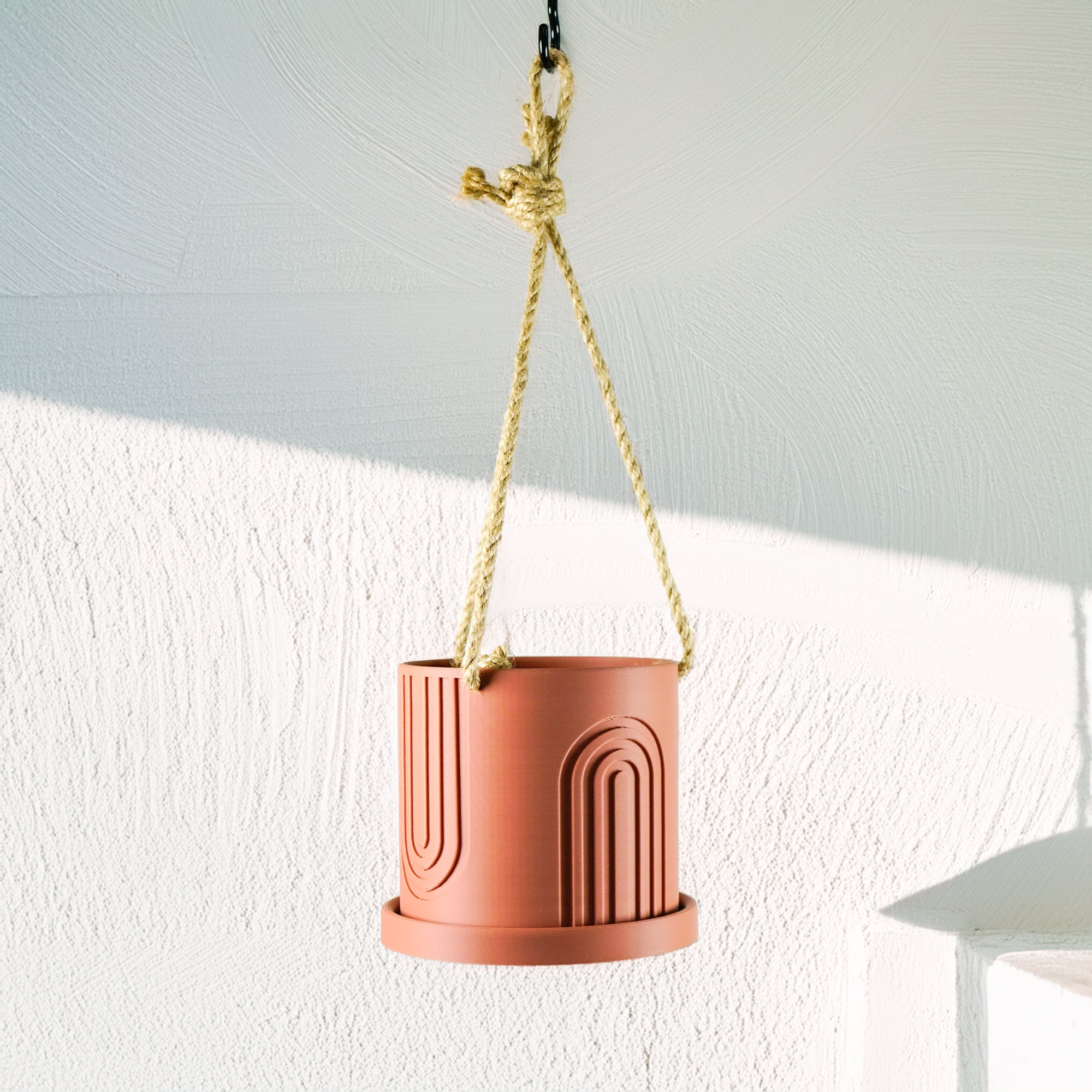 Indoor Hanging Planter for Indoor, 4 or 5 inch Hanging Plant Pot Unique Gift, 3D Printed Planter, Outdoor Patio Decor, Cottagecore Decor,BOW - HearthHub