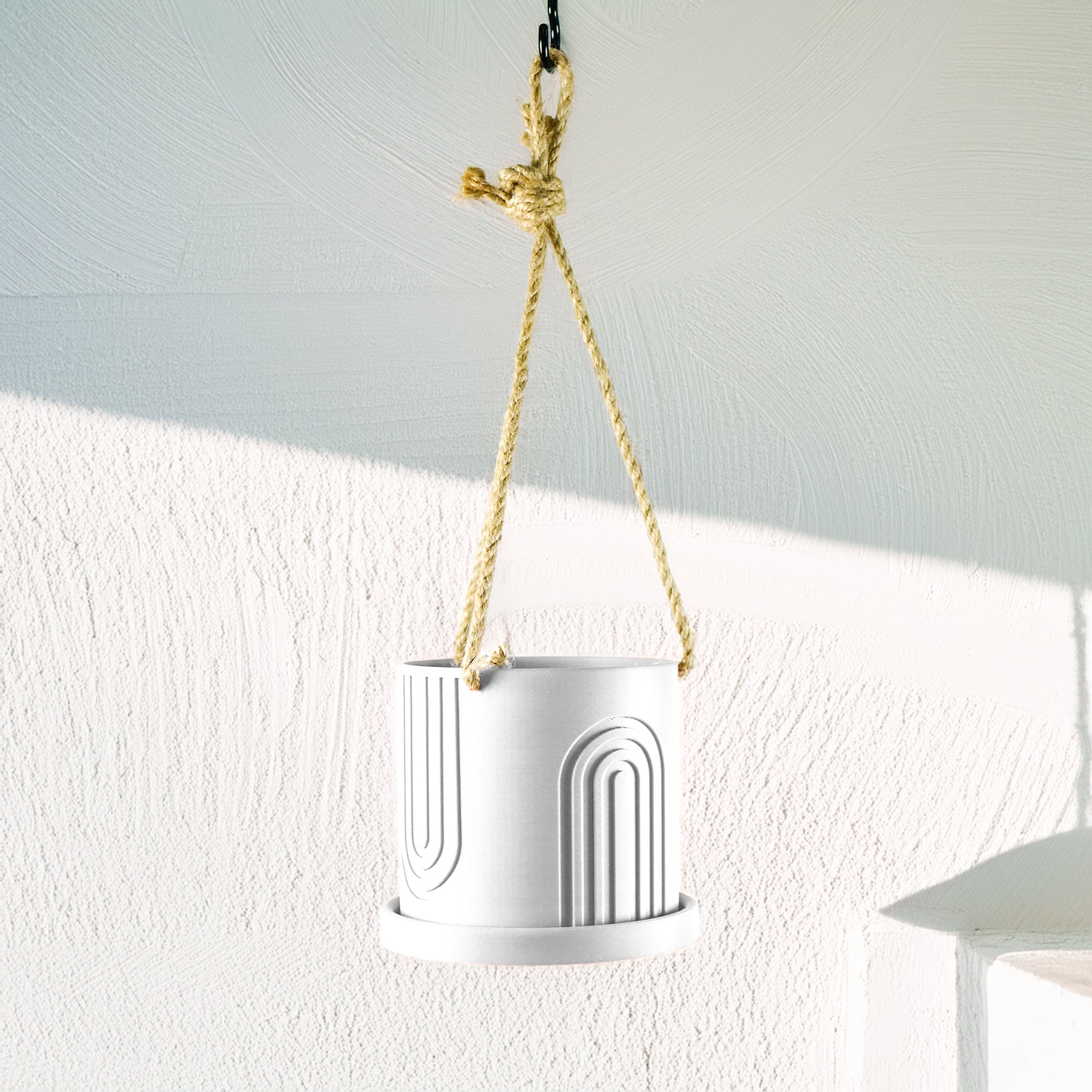 Indoor Hanging Planter for Indoor, 4 or 5 inch Hanging Plant Pot Unique Gift, 3D Printed Planter, Outdoor Patio Decor, Cottagecore Decor,BOW - HearthHub