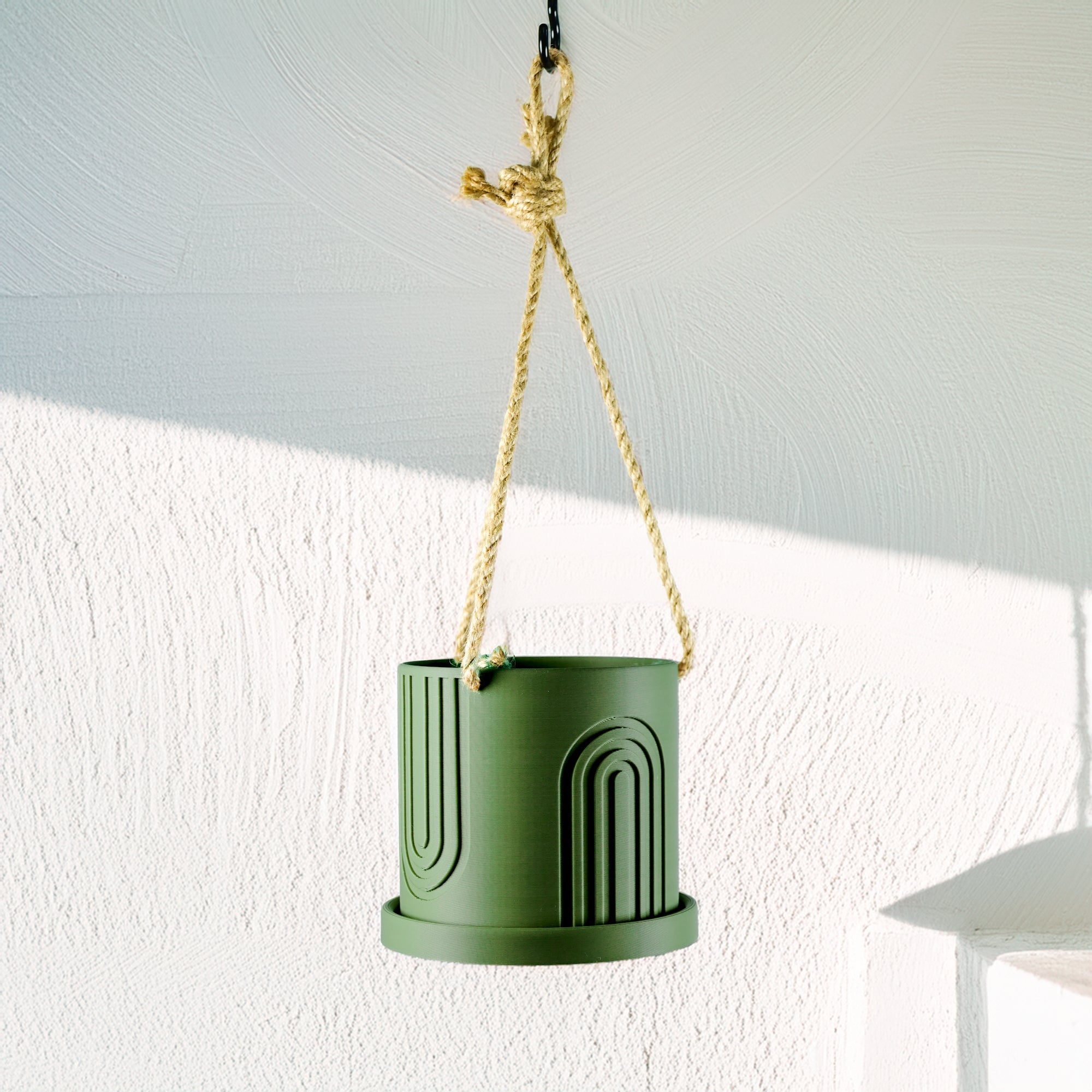 Indoor Hanging Planter for Indoor, 4 or 5 inch Hanging Plant Pot Unique Gift, 3D Printed Planter, Outdoor Patio Decor, Cottagecore Decor,BOW - HearthHub