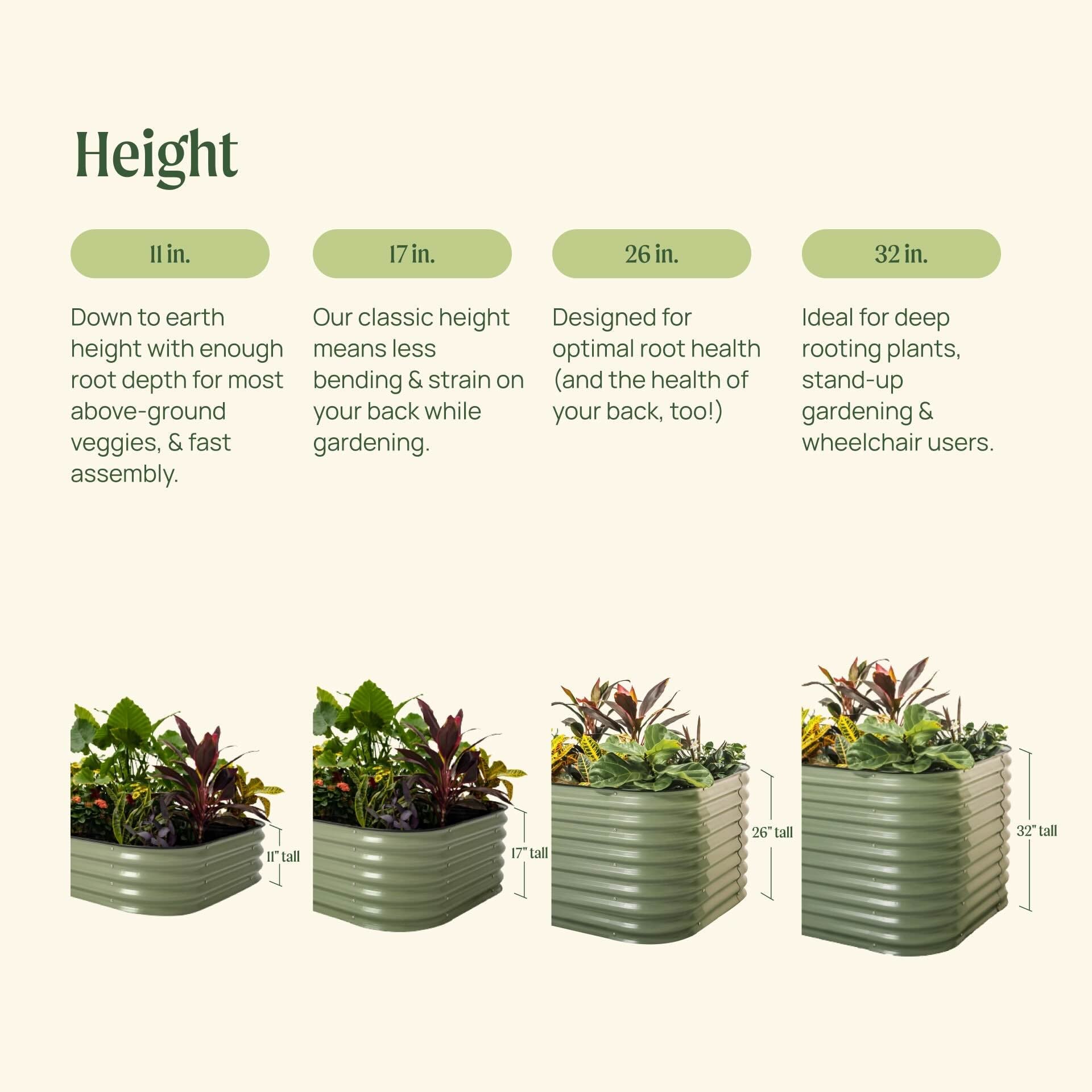 17" Tall 9 In 1 Large Modular Metal Raised Garden Bed Kit - HearthHub