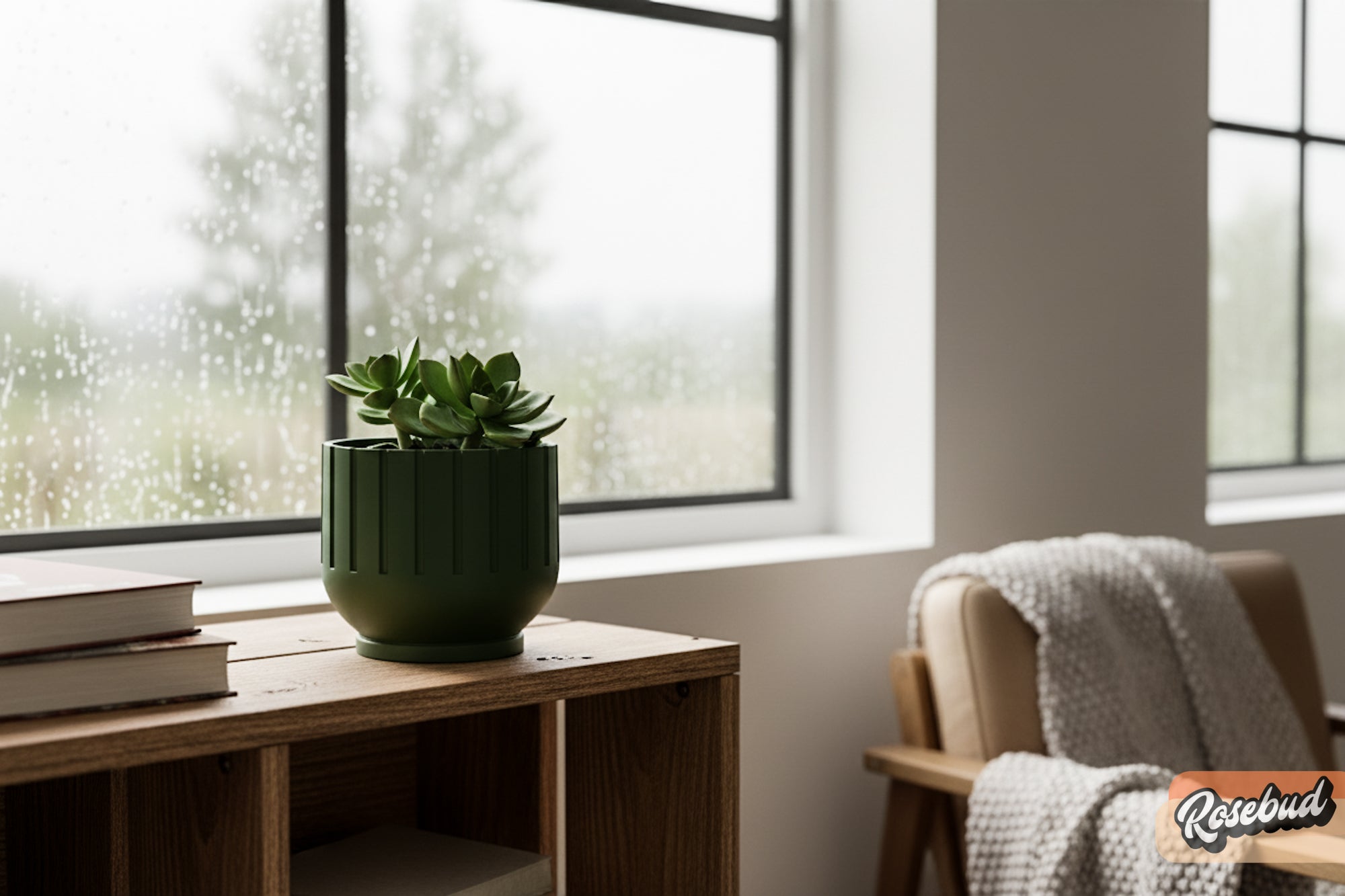 Modern Indoor Planter with Drainage – 3D Printed Fluted Plant Pot, Vertical Ribbed Design, Minimalist Decor Accent, Mid - Bubble - HearthHub