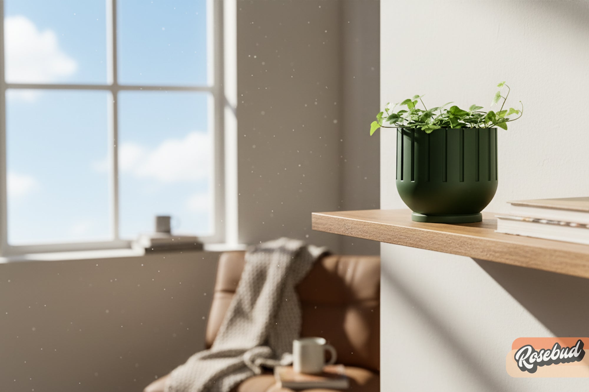 Modern Indoor Planter with Drainage – 3D Printed Fluted Plant Pot, Vertical Ribbed Design, Minimalist Decor Accent, Mid - Bubble - HearthHub