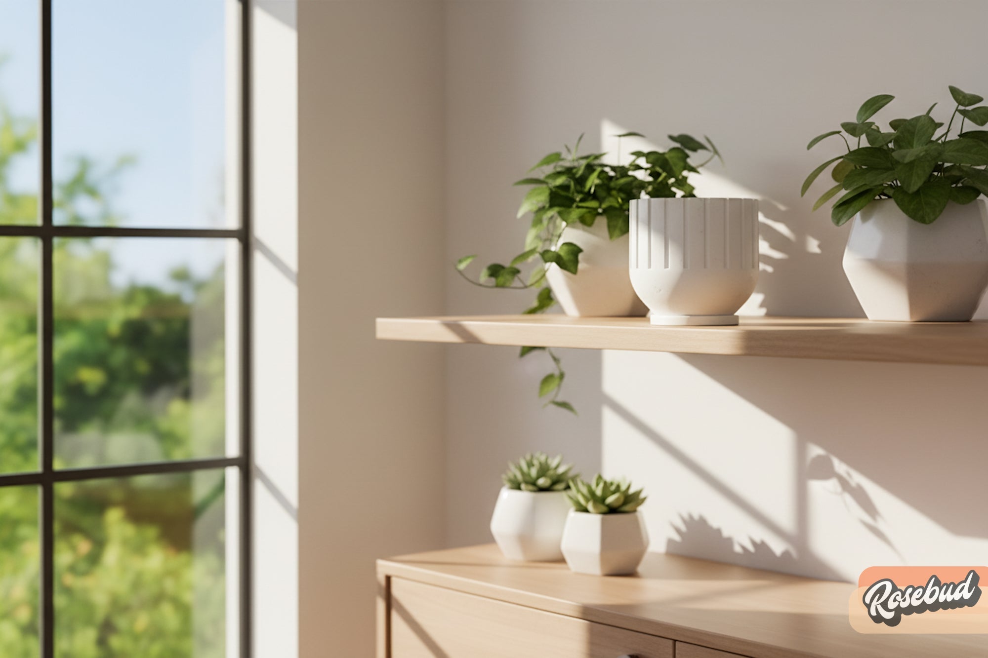Modern Indoor Planter with Drainage – 3D Printed Fluted Plant Pot, Vertical Ribbed Design, Minimalist Decor Accent, Mid - Bubble - HearthHub