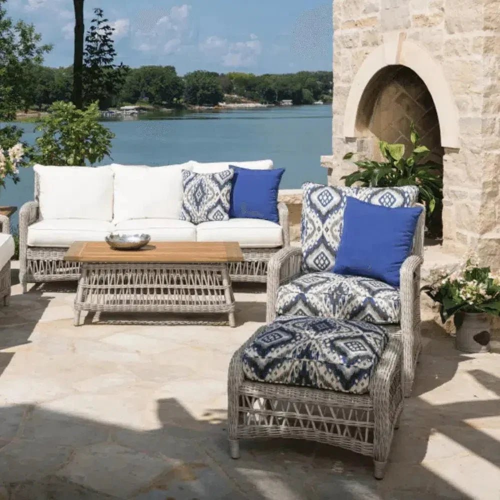 Mackinac Outdoor Furniture Sofa Set Chair & Tables - HearthHub