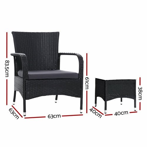 Outdoor Furniture Patio Set Wicker Outdoor Conversation Set Chairs - HearthHub