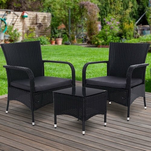 Outdoor Furniture Patio Set Wicker Outdoor Conversation Set Chairs - HearthHub